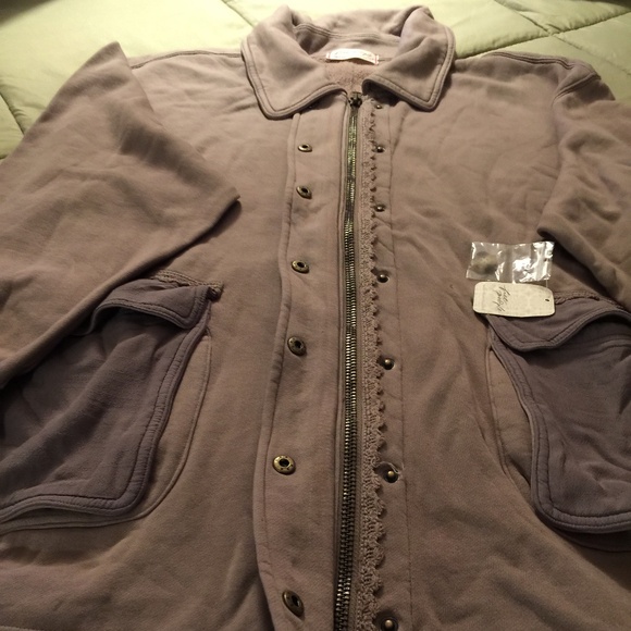 Free People woman’s oversized sweatshirt, Dusta Cocoa, Size Large - New with Tag - Picture 4 of 7